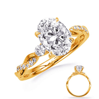 14K 2 Tone Oval Cut Diamond Ring