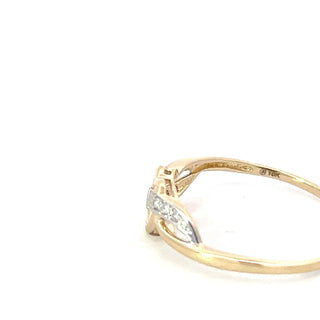 10K Yellow Gold 0.03cttw Diamond Heart Ring, size 6.5