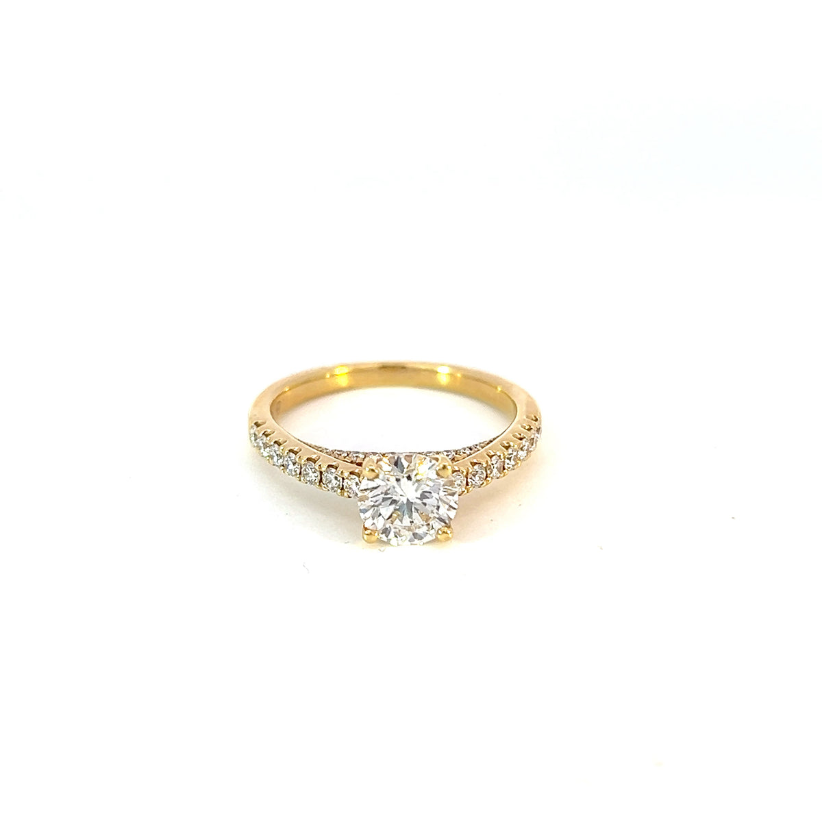 18K Yellow Gold 1.28cttw Round Lab Grown Diamond Solitaire Engagement Ring