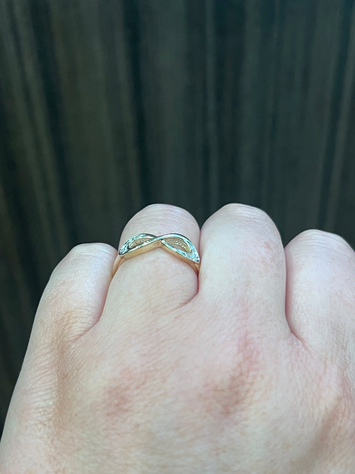 10K Yellow Gold 0.06cttw Infinity Diamond Ring