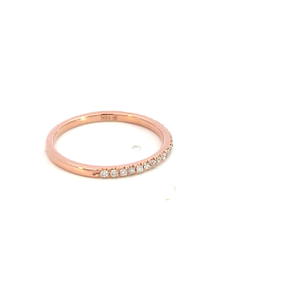 10K Rose Gold 0.15cttw Diamond Pave Ring, size 6.75