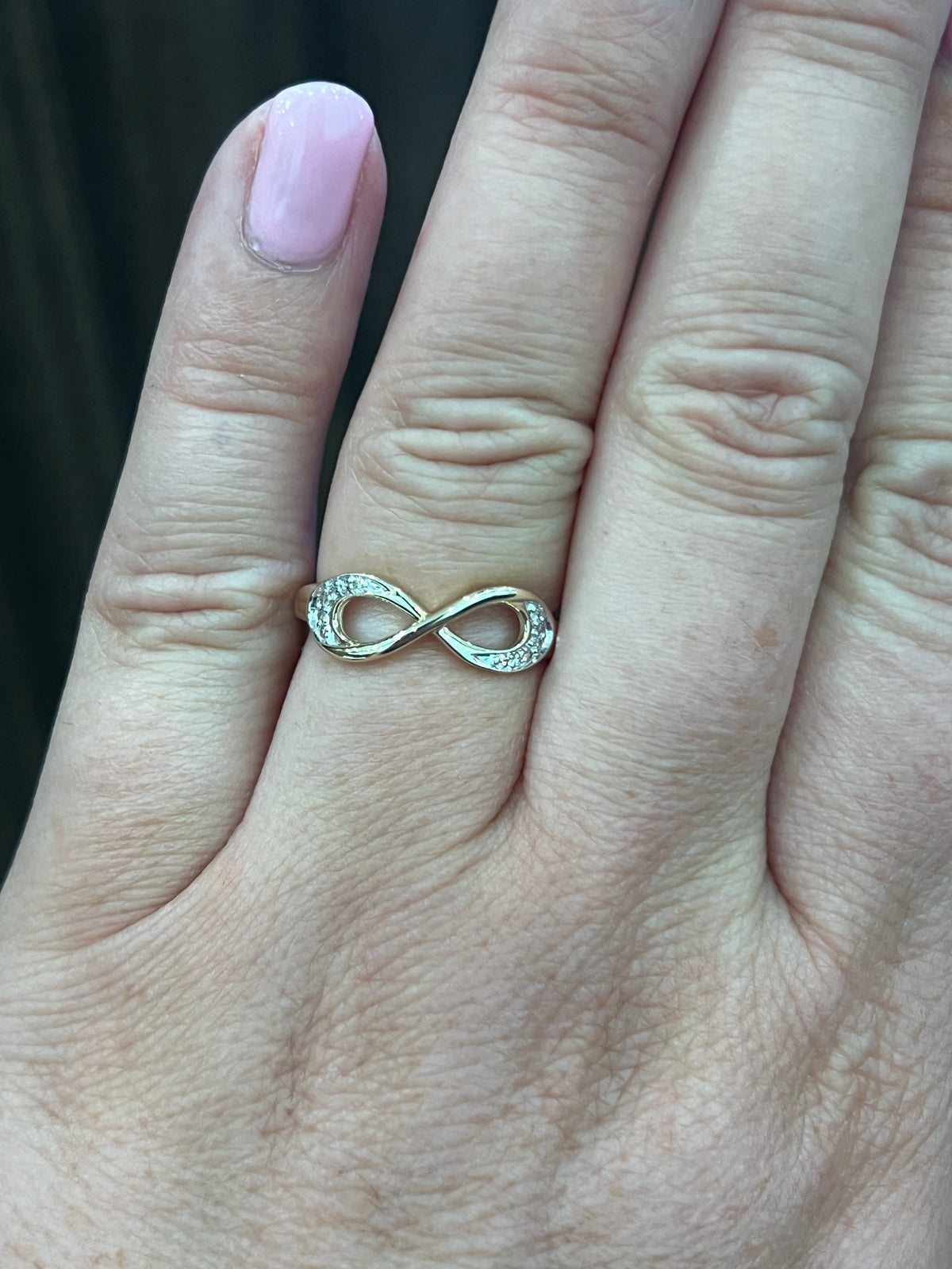 10K Yellow Gold 0.06cttw Infinity Diamond Ring