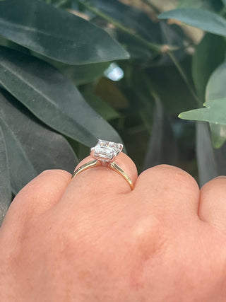 14K Yellow and White Gold 2.04cttw Radiant Lab Grown Diamond Engagement Ring