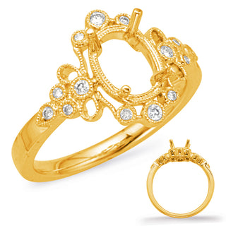 14K Oval Cut Diamond Ring