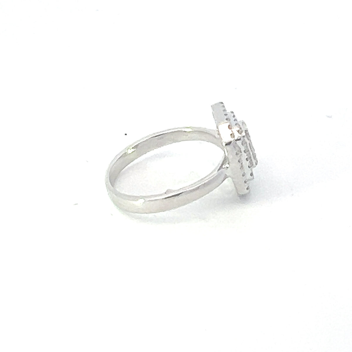 Anillo de diamantes en oro blanco de 14 quilates - talla 6,5