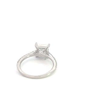 14K White Gold 2.33Cttw Lab Grown Princess Cut Diamond Engagement Ring