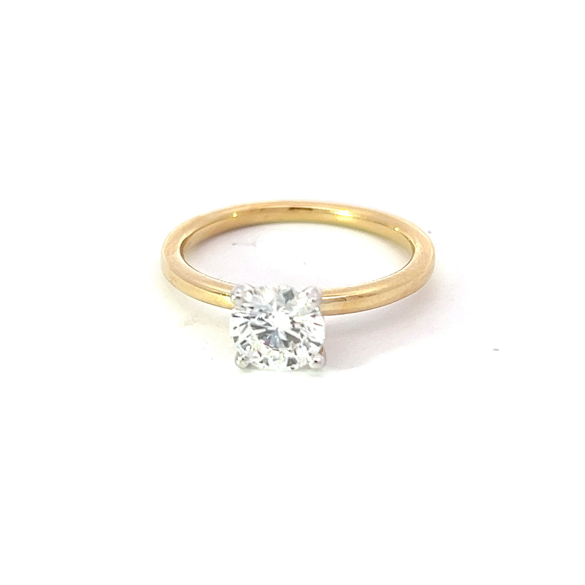 14K Yellow Gold 1.01cttw Round Brilliant Cut Canadian Diamond Engagement Ring