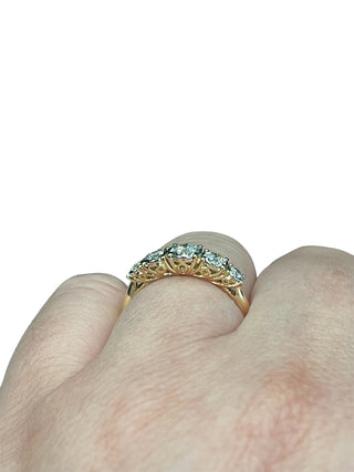 Anillo de diamantes en oro amarillo de 14 quilates - talla 6,5