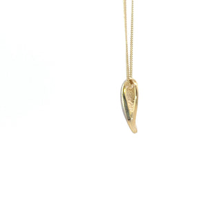 Colgante en forma de corazón con diamantes de 0,04 quilates en oro amarillo de 10 quilates, 18"