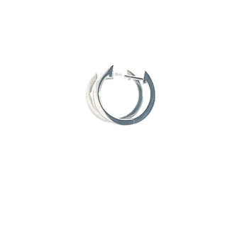 14K White Gold Cubic Zirconia Huggies - 18mm