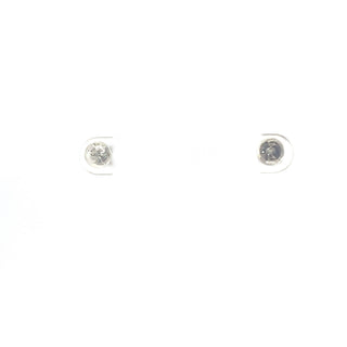 14K White Gold Princess Cut Cubic Zirconia Earrings - 6mm