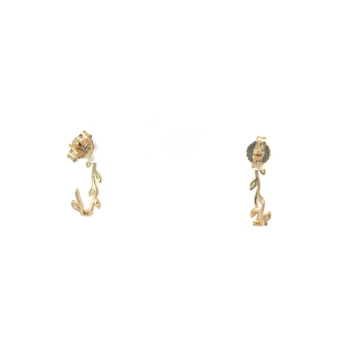 10K Yellow Gold 0.05cttw Diamond Hoop Earrings