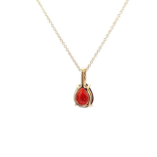 Colgante de oro amarillo de 10 quilates con granate de 2,0 quilates y diamante de 0,059 quilates con cadena Rolo - 18 pulgadas