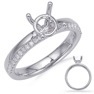 14K 2 Tone Round Brilliant Cut Diamond Ring