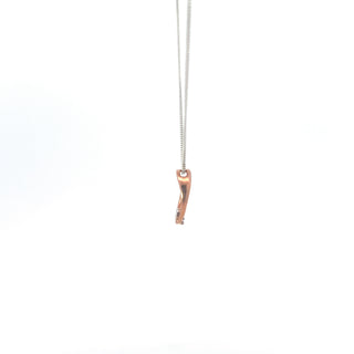 Colgante en forma de corazón con diamantes de 0,01 quilates en oro blanco y rosa de 10 quilates, 18"
