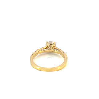 18K Yellow Gold 1.28cttw Round Lab Grown Diamond Solitaire Engagement Ring