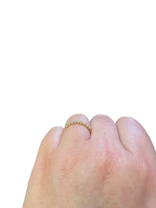 Anillo de diamantes canadienses de oro amarillo de 14 quilates de 0,36 quilates - tamaño 6,5