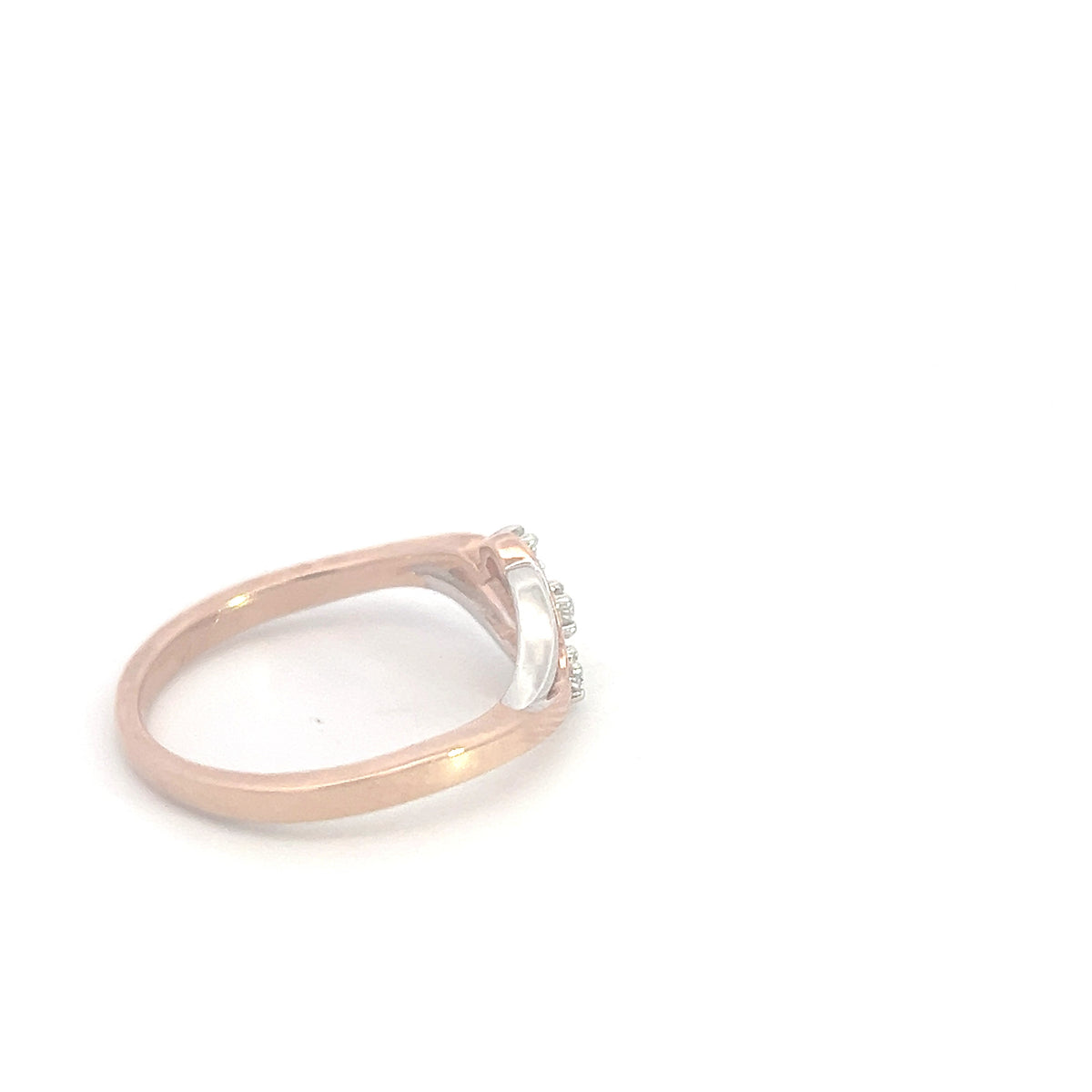 10K White &amp; Rose Gold 0.06cttw Diamond Ring