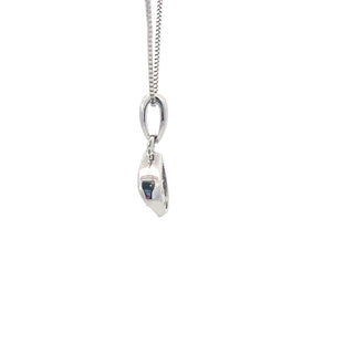 Collar con solitario de diamantes canadienses de 0,10 quilates en oro blanco de 10 quilates, 18"