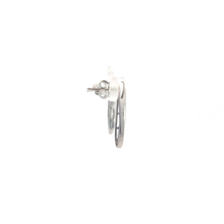 Aretes de eternidad dobles con diamantes de 0,10 quilates en oro blanco y amarillo de 10 quilates