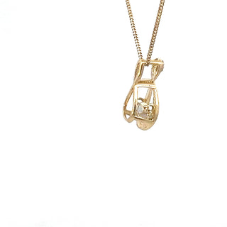 10K Yellow Gold Opal and Diamond Pendant