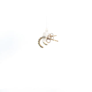 10K Yellow Gold Sapphire & Diamond Half Hoop Earrings