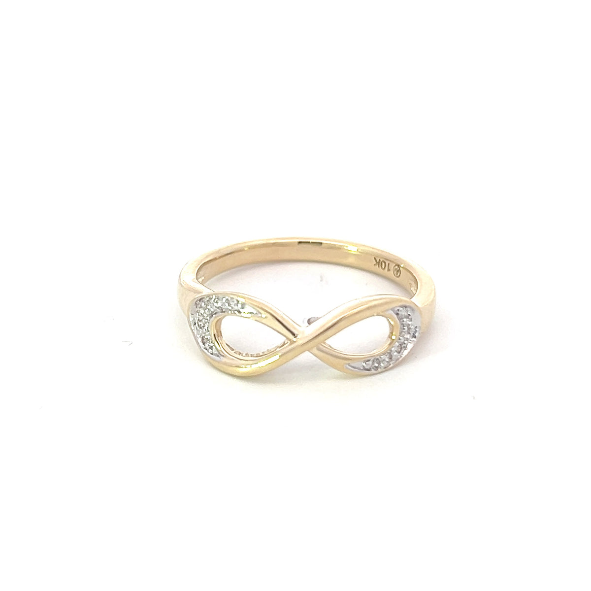 10K Yellow Gold 0.06cttw Infinity Diamond Ring