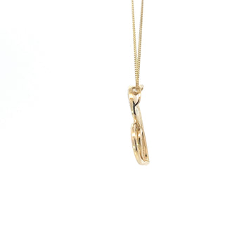 10K Yellow Gold 0.068cttw Diamond Heart Pendant, 18"