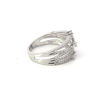 Anillo de diamantes en oro blanco de 14 quilates - talla 6,5
