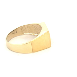 10K Yellow Gold Diamond and Lapis Lazuli Gents Ring