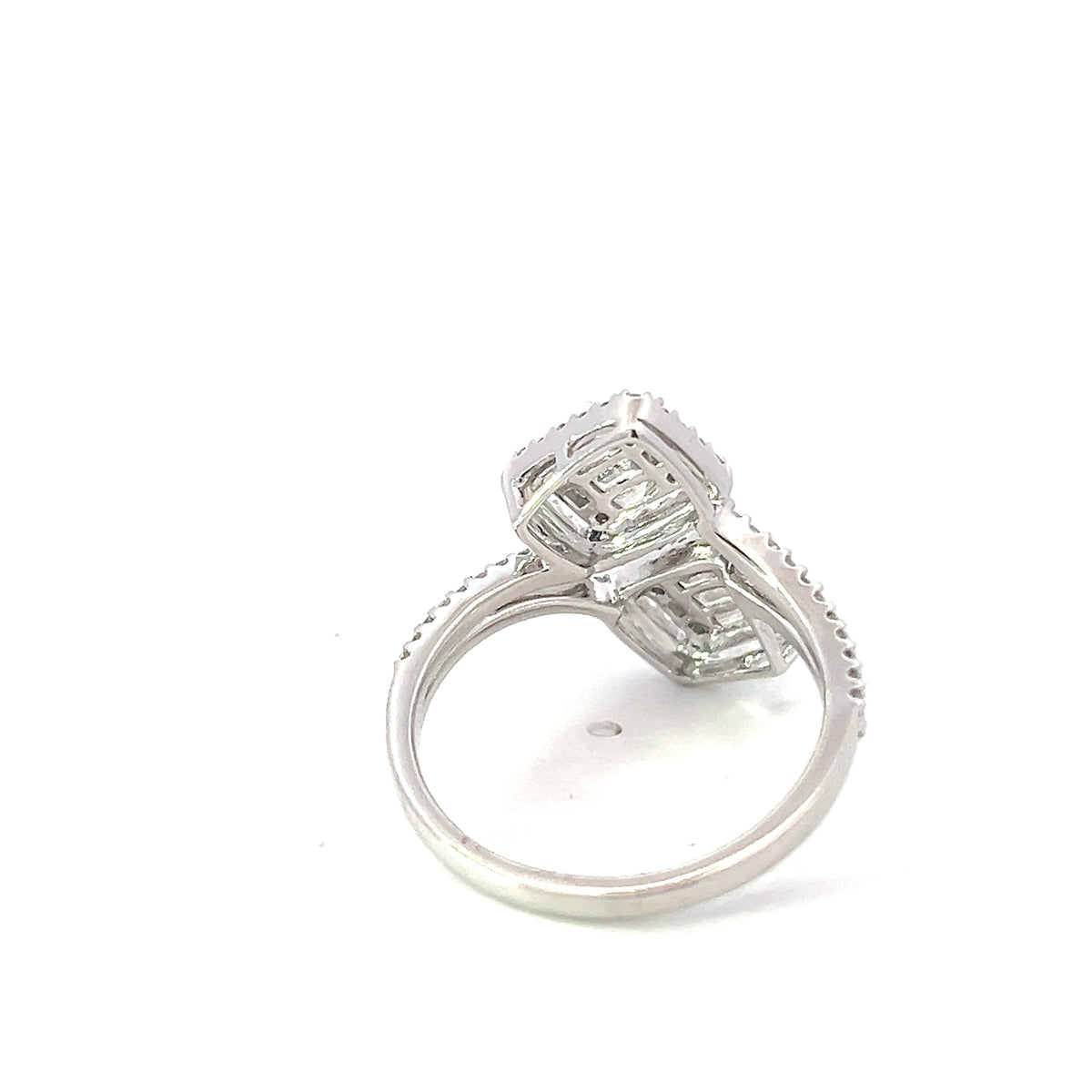 Anillo de diamantes en oro blanco de 14 quilates - talla 6,5