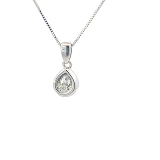 Collar con solitario de diamantes canadienses de 0,10 quilates en oro blanco de 10 quilates, 18"