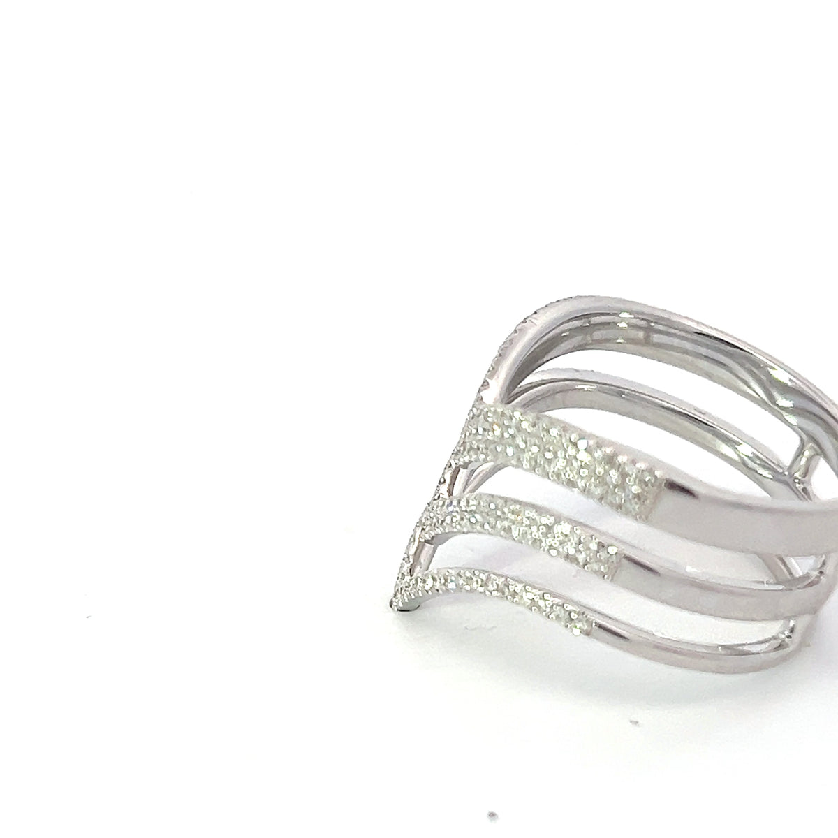 14K White Gold Diamond Ring - size 6.5