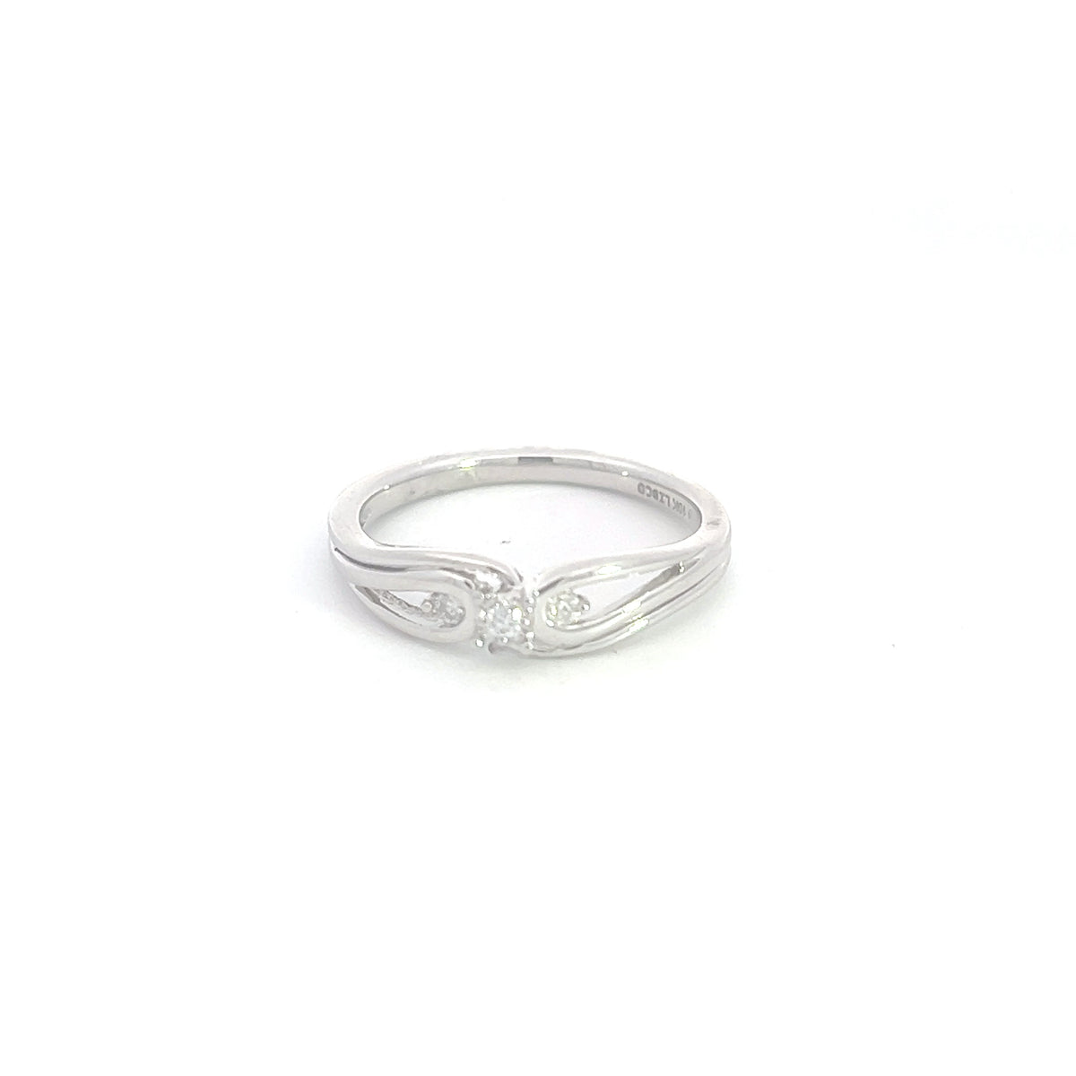 10K White Gold 0.06cttw Diamond Ring