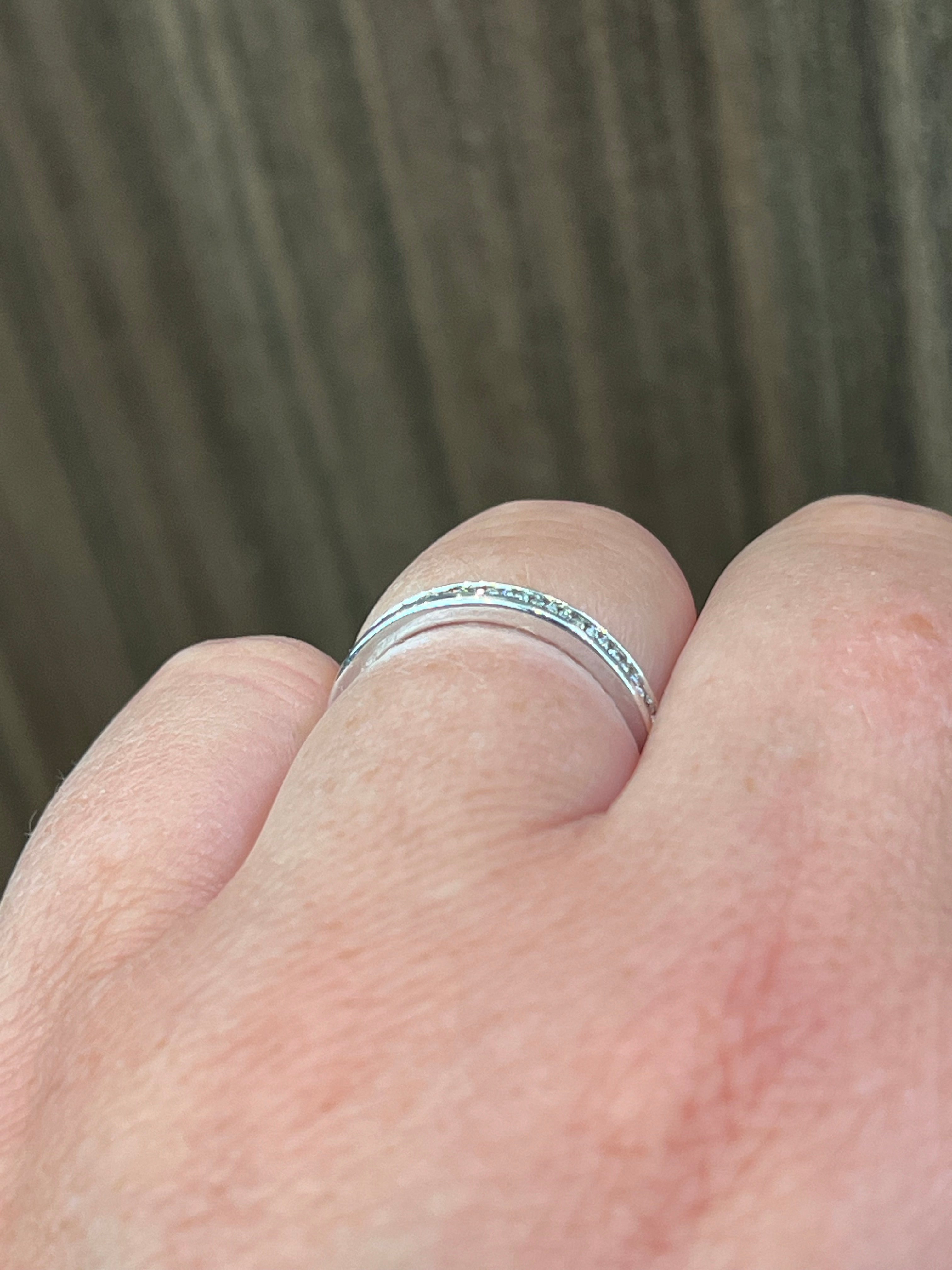 14K White Gold 0.25cttw Lab Grown Channel Set Diamond Anniversary Band - 4.5