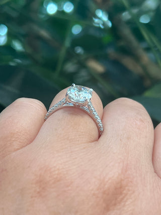 14K White Gold 2.31cttw Lab Grown Round Diamond Engagement Ring
