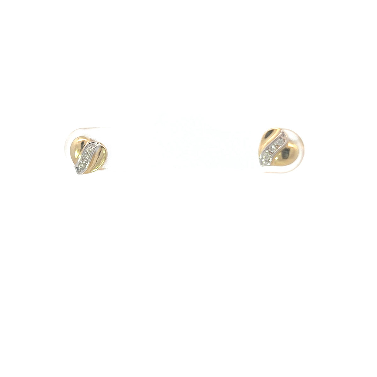 Aretes en forma de corazón con diamantes de 0,04 quilates en oro amarillo de 10 quilates