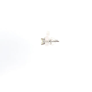 14K White Gold Princess Cut Cubic Zirconia Earrings - 4mm