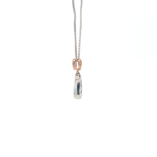 10K White and Rose Gold 0.13cttw Diamond Necklace