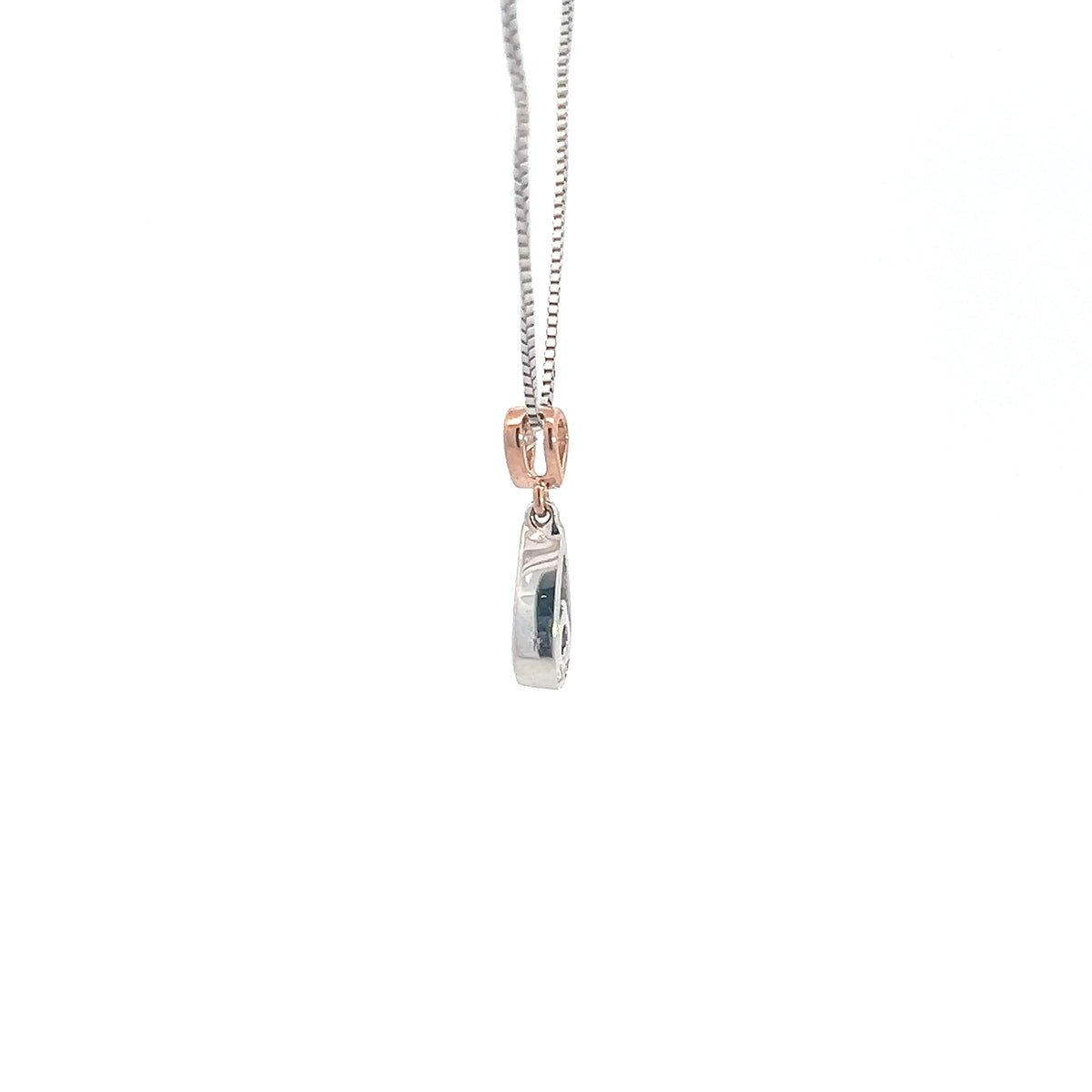 10K White and Rose Gold 0.13cttw Diamond Necklace