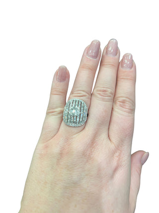 Anillo de diamantes en oro blanco de 14 quilates - talla 6,5