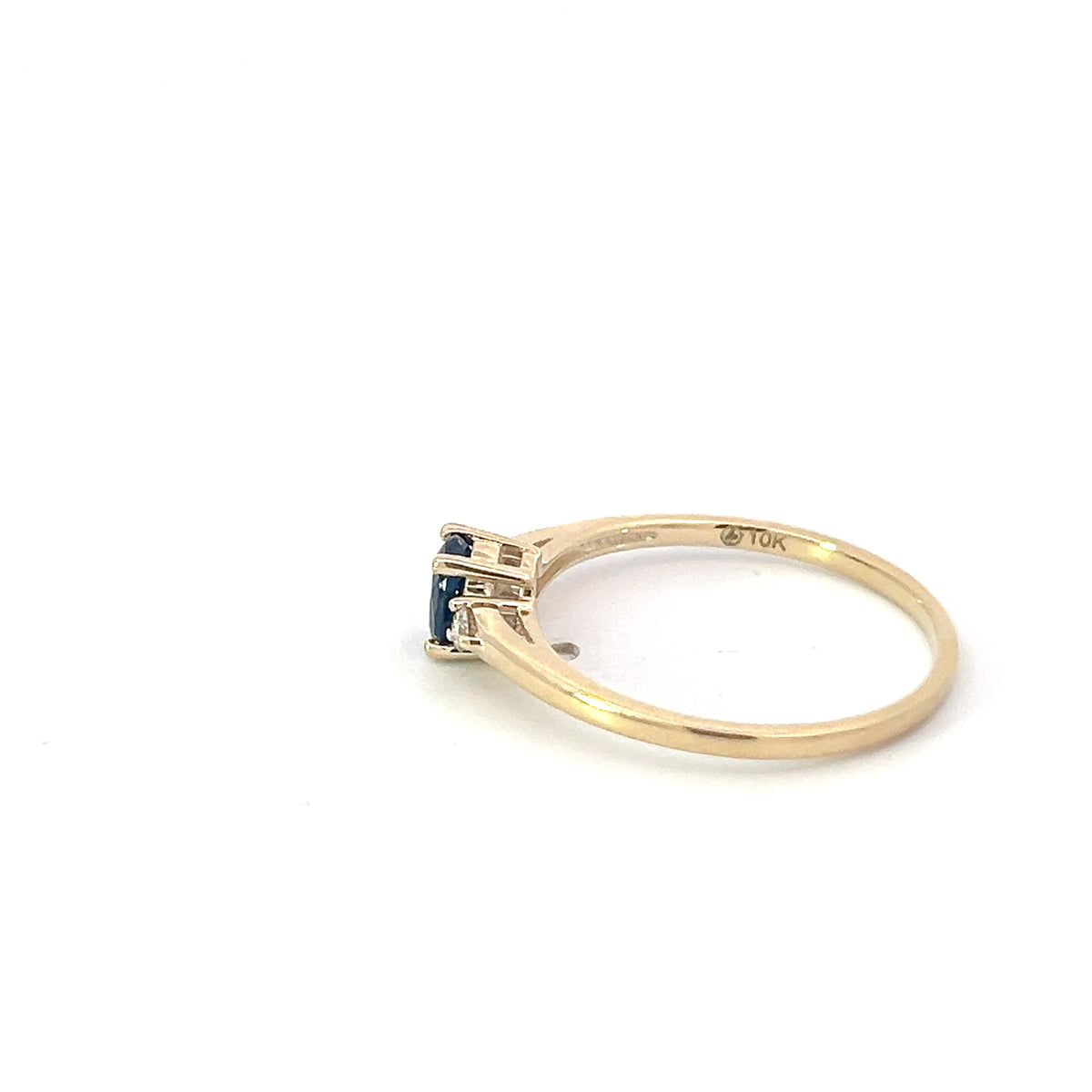 10K Yellow Gold Sapphire &amp; Diamond Ring