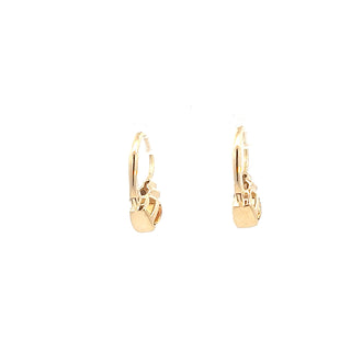 Aretes de oro amarillo de 10 quilates con citrino de 4 mm y diamantes de 0,02 quilates