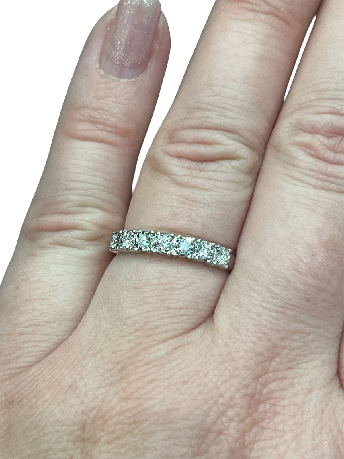 14K White Gold Diamond Ring - size 6.5