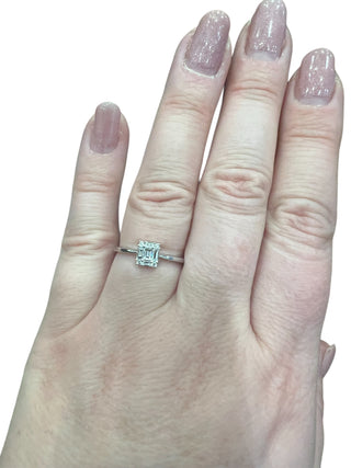 Anillo de diamantes en oro blanco de 14 quilates - talla 6,5