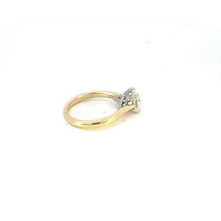 Anillo de oro amarillo de 14 quilates con diamantes de talla brillante redondos cultivados en laboratorio de 1,65 quilates