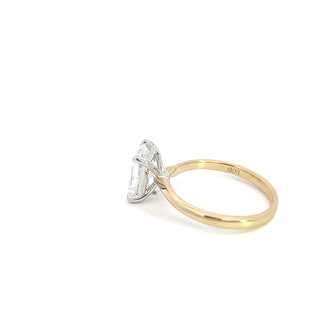 14K Yellow and White Gold 2.04cttw Radiant Lab Grown Diamond Engagement Ring