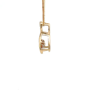 10K Yellow Gold Citrine and Diamond Pendant