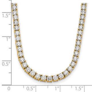 Collar estilo tenis de diamantes cultivados en laboratorio de oro amarillo de 14 quilates de 10,00 quilates - 16"
