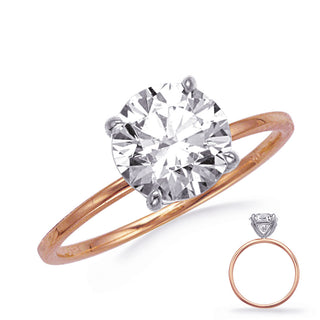 14K Round Brilliant Cut Diamond Ring